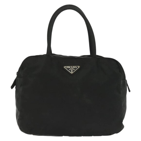 PRADA Hand Bag Nylon Black Silver Auth - Picture 2 of 16